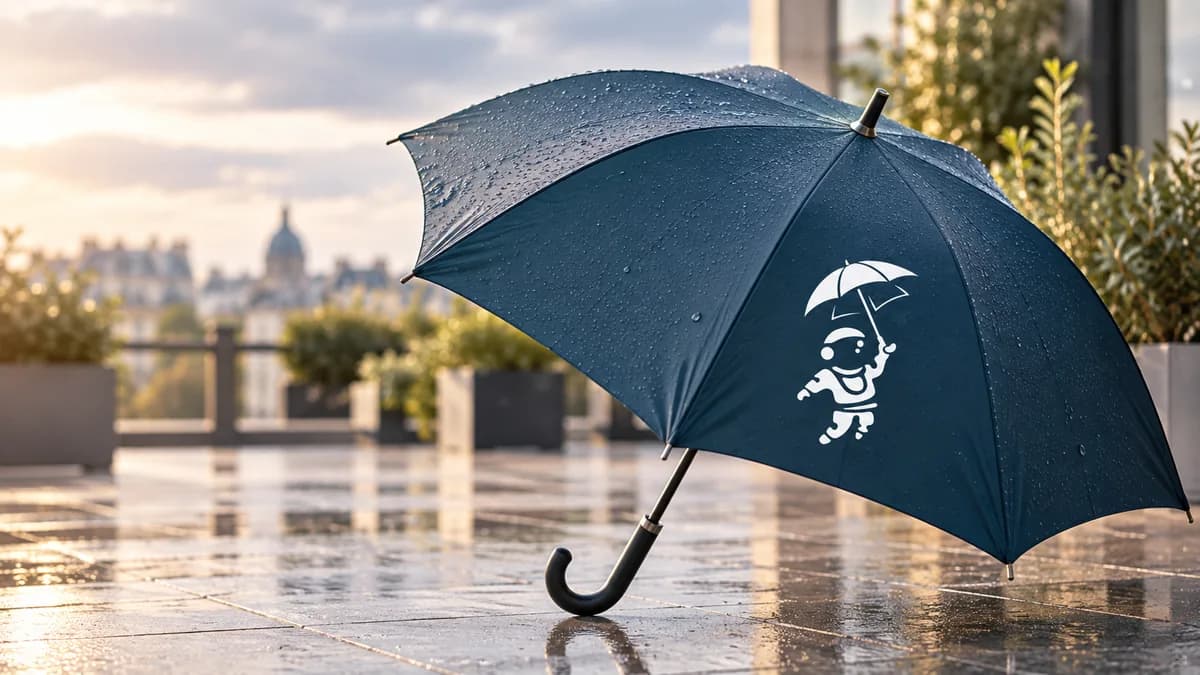 Parapluie publicitaire personnalisé sur mesure | Aveniris Parapluie publicitaire personnalisé avec logo imprimé sur mesure